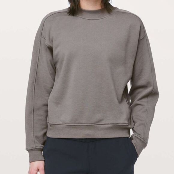 Lululemon Chill On Pullover in Carbon Dust - Size 12 - Picture 9 of 11